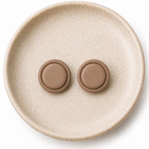 Brinco Botão Capuccino