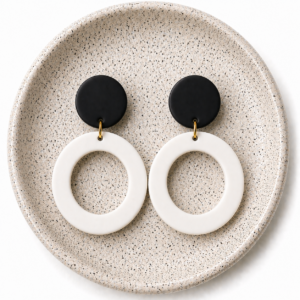 Brinco Argola Preto e Branco